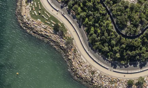 Aerial view of Barangaroo Reserve