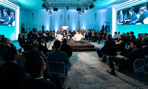 Conference Panel Stage Sibos panel discussion