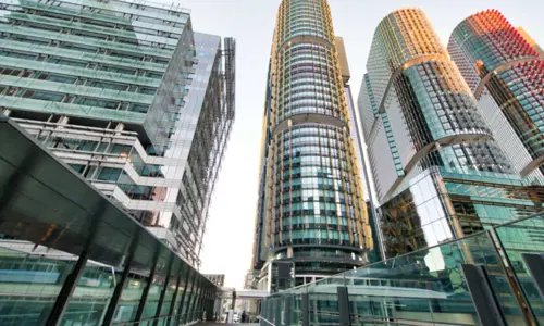 Barangaroo looking up at buildings